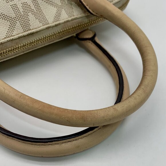 Michael Kors Cindy Vanilla Monogram Dome Satchel - Picture 9 of 12